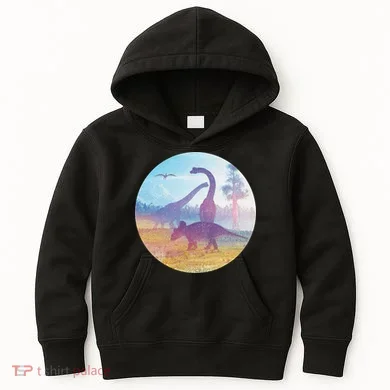 Dinosaur Landscape Kids Hoodie