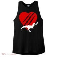 Dinosaur RAWR Valentine's Day Ladies PosiCharge Tri-Blend Wicking Tank thumb 0