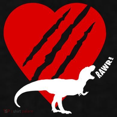 Dinosaur RAWR Valentine's Day Ladies PosiCharge Tri-Blend Wicking Tank