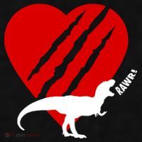 Dinosaur RAWR Valentine's Day Ladies PosiCharge Tri-Blend Wicking Tank thumb 2