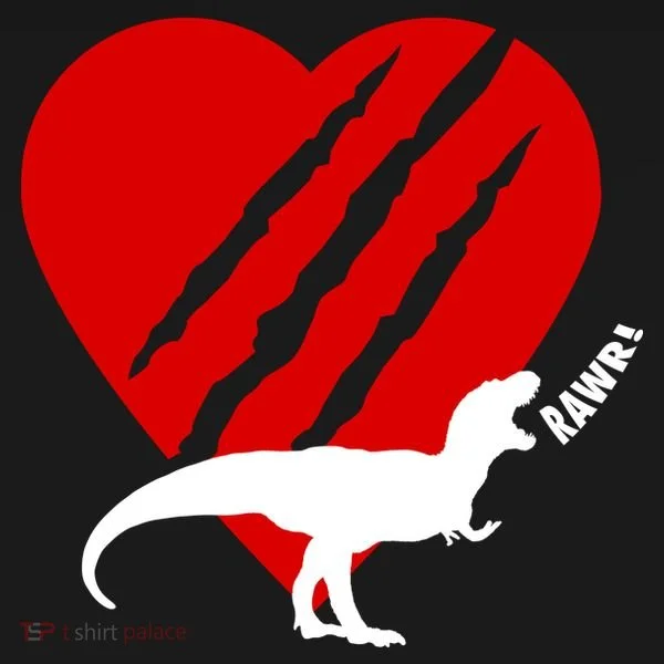 Dinosaur RAWR Valentine's Day Toddler Hoodie