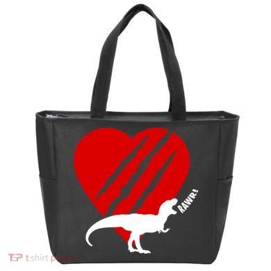 Dinosaur RAWR Valentine's Day Tote Bag