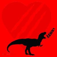 Dinosaur RAWR Valentine's Day Santa Hat thumb 1
