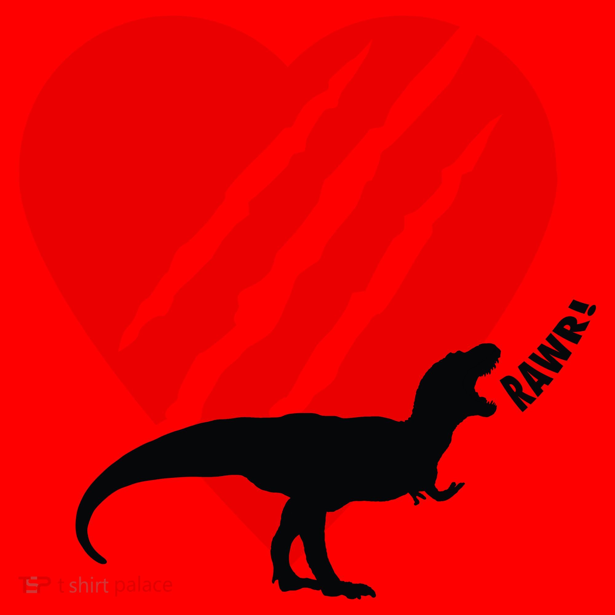 Dinosaur RAWR Valentine's Day Santa Hat