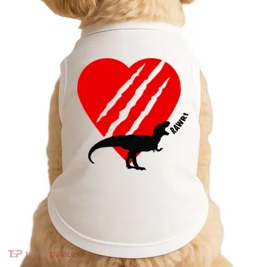 Dinosaur RAWR Valentine's Day Doggie Tank