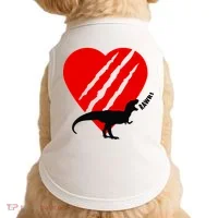 Dinosaur RAWR Valentine's Day Doggie Tank thumb 0