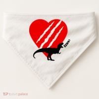 Dinosaur RAWR Valentine's Day USA-Made Doggie Bandana thumb 0