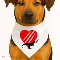 Dinosaur RAWR Valentine's Day USA-Made Doggie Bandana thumb 1