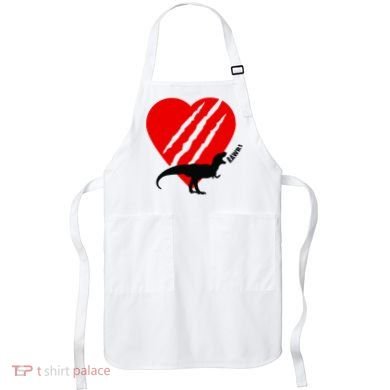 Dinosaur RAWR Valentine's Day Apron
