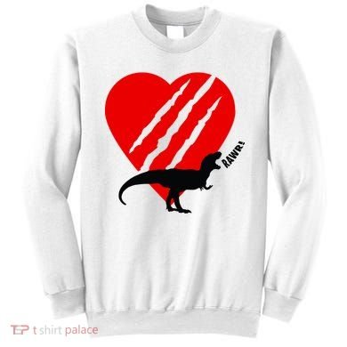 Dinosaur RAWR Valentine's Day Sweatshirt