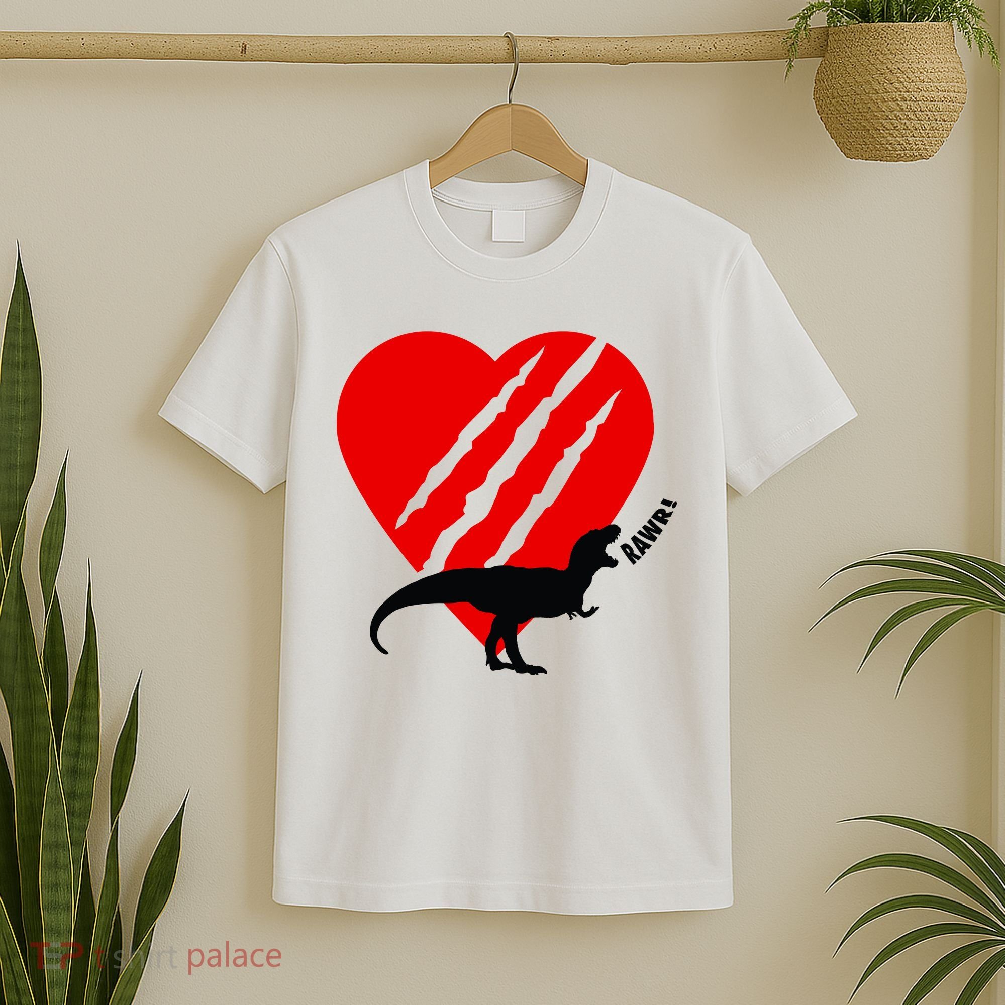 Dinosaur RAWR Valentine's Day T-Shirt