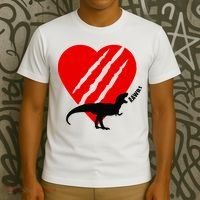 Dinosaur RAWR Valentine's Day T-Shirt thumb 3