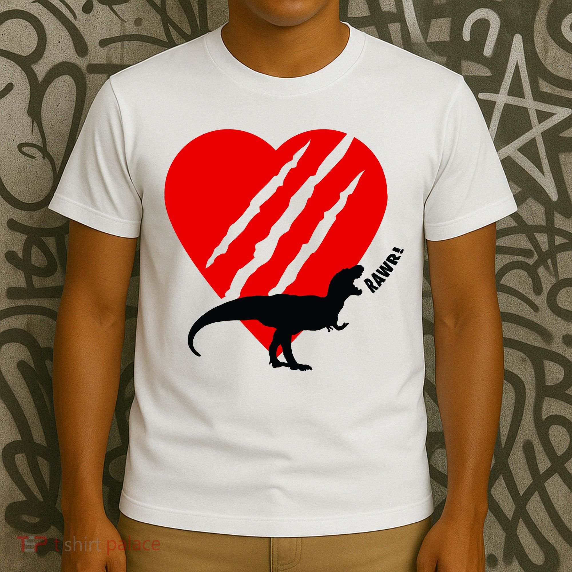 Dinosaur RAWR Valentine's Day T-Shirt