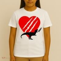 Dinosaur RAWR Valentine's Day T-Shirt thumb 4