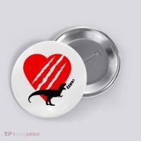 Dinosaur RAWR Valentine's Day Button thumb 0