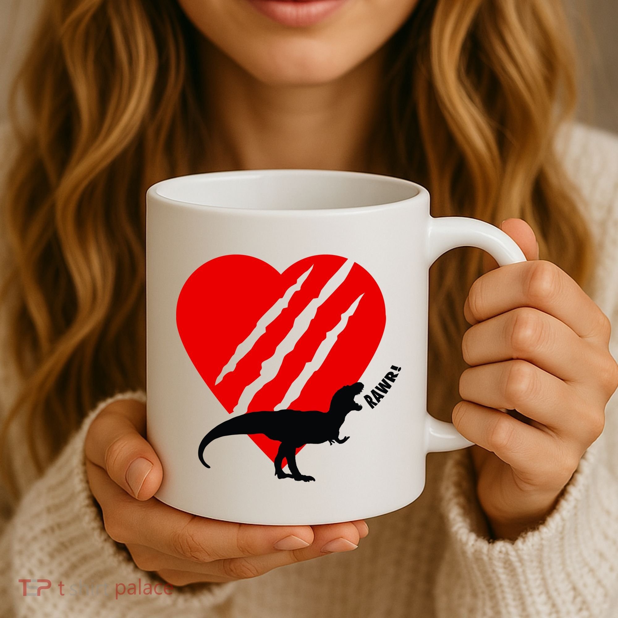 Dinosaur RAWR Valentine's Day Coffee Mug
