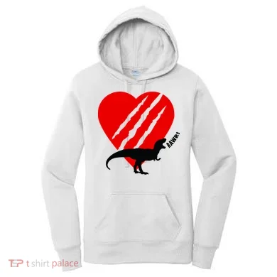Dinosaur RAWR Valentine's Day Women's Hoodie