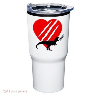 Dinosaur RAWR Valentine's Day Tumbler