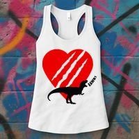 Dinosaur RAWR Valentine's Day Women's Tank Top thumb 3