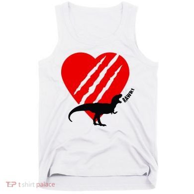 Dinosaur RAWR Valentine's Day Tank Top