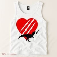 Dinosaur RAWR Valentine's Day Tank Top thumb 2