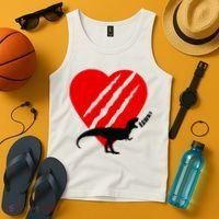 Dinosaur RAWR Valentine's Day Tank Top thumb 4