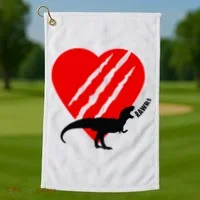 Dinosaur RAWR Valentine's Day Golf Towel thumb 1