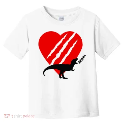 Dinosaur RAWR Valentine's Day Toddler T-Shirt