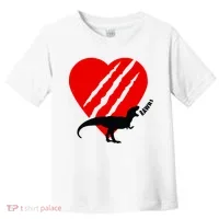 Dinosaur RAWR Valentine's Day Toddler T-Shirt thumb 0