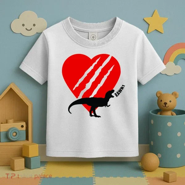 Dinosaur RAWR Valentine's Day Toddler T-Shirt