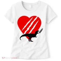 Dinosaur RAWR Valentine's Day Women's T-Shirt thumb 0