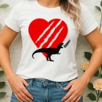 Dinosaur RAWR Valentine's Day Women's T-Shirt thumb 2