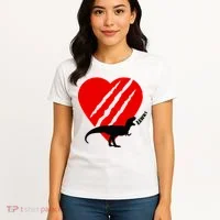 Dinosaur RAWR Valentine's Day Women's T-Shirt thumb 4