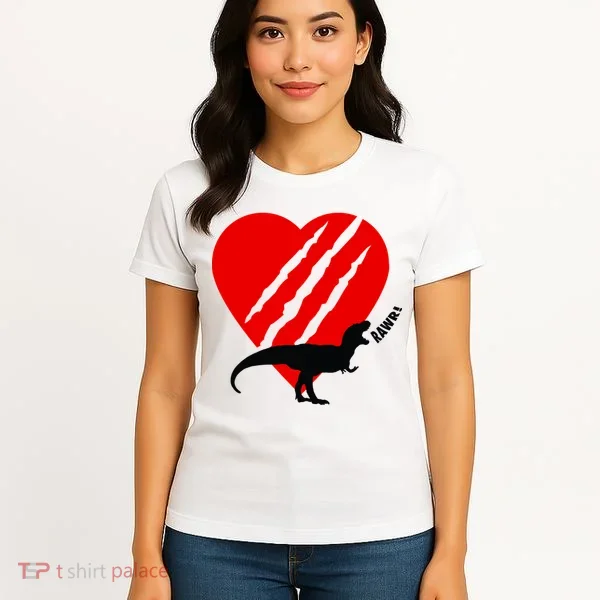 Dinosaur RAWR Valentine's Day Women's T-Shirt