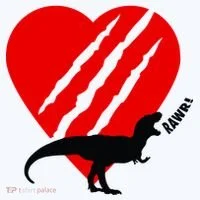 Dinosaur RAWR Valentine's Day Women's T-Shirt thumb 6