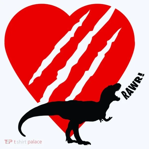 Dinosaur RAWR Valentine's Day Women's T-Shirt