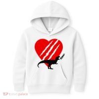 Dinosaur RAWR Valentine's Day Kids Hoodie thumb 0