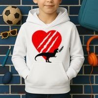 Dinosaur RAWR Valentine's Day Kids Hoodie thumb 2