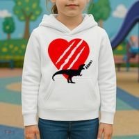 Dinosaur RAWR Valentine's Day Kids Hoodie thumb 3