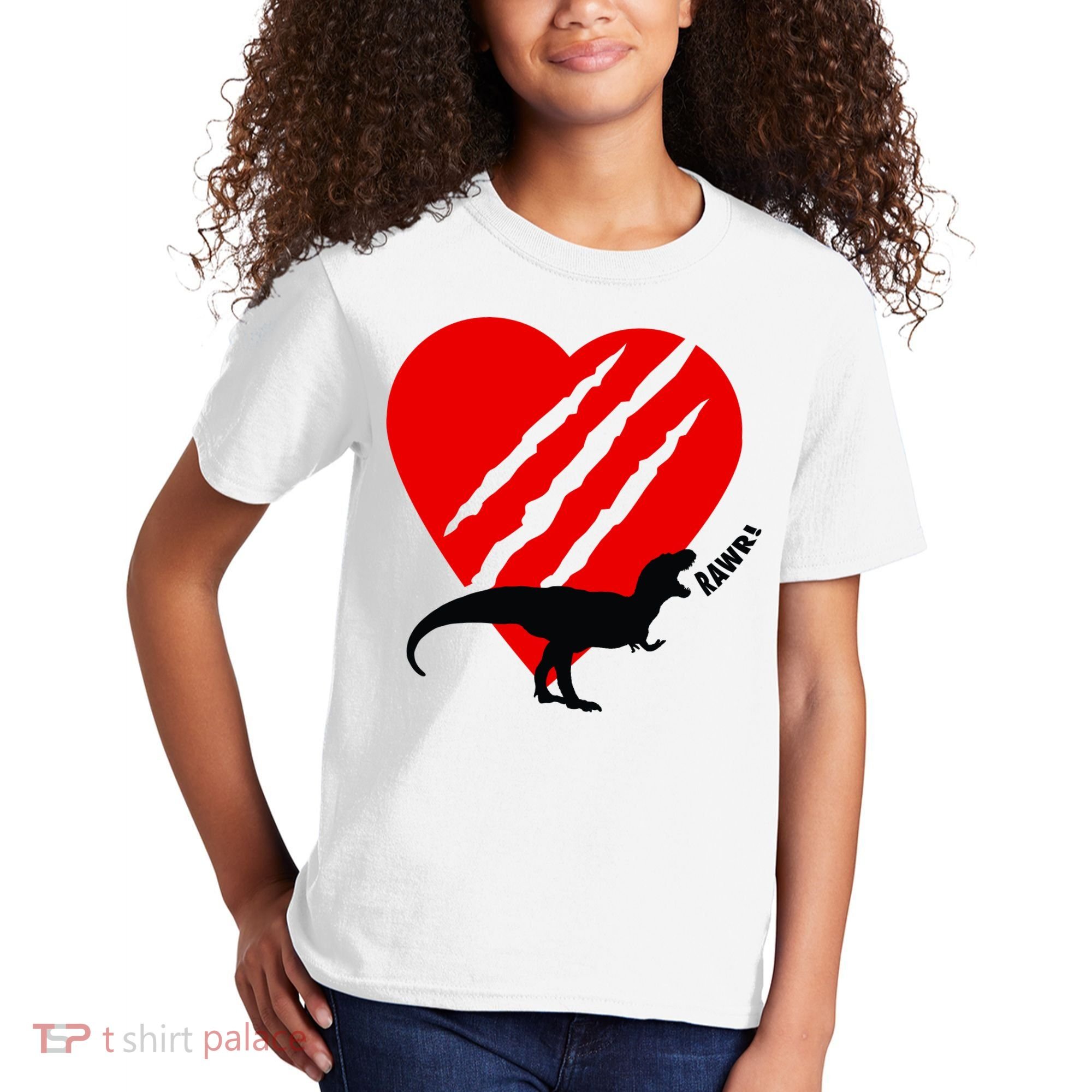 Dinosaur RAWR Valentine's Day Kids T-Shirt