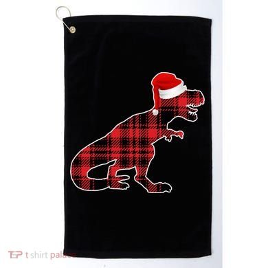 Dinosaur Santa Plaid Golf Towel