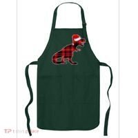 Dinosaur Santa Plaid Apron thumb 0