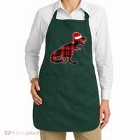 Dinosaur Santa Plaid Apron thumb 2
