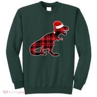 Dinosaur Santa Plaid Sweatshirt thumb 0