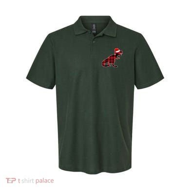 Dinosaur Santa Plaid Polo