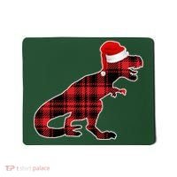 Dinosaur Santa Plaid Mousepad thumb 0