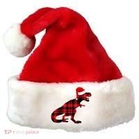 Dinosaur Santa Plaid Santa Hat thumb 0