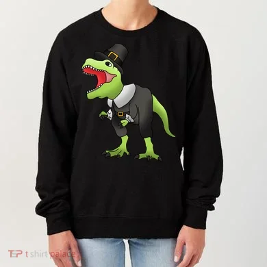 Dinosaur Thanksgiving Pilgrim Women's Sweatshirt