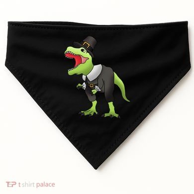 Dinosaur Thanksgiving Pilgrim USA-Made Doggie Bandana