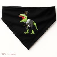 Dinosaur Thanksgiving Pilgrim USA-Made Doggie Bandana thumb 0